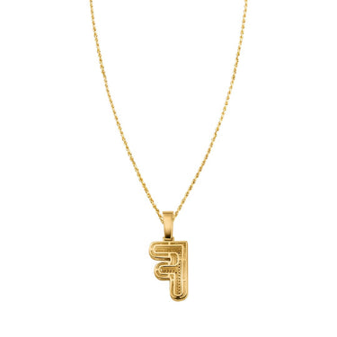 yellow diamond letter f pendant